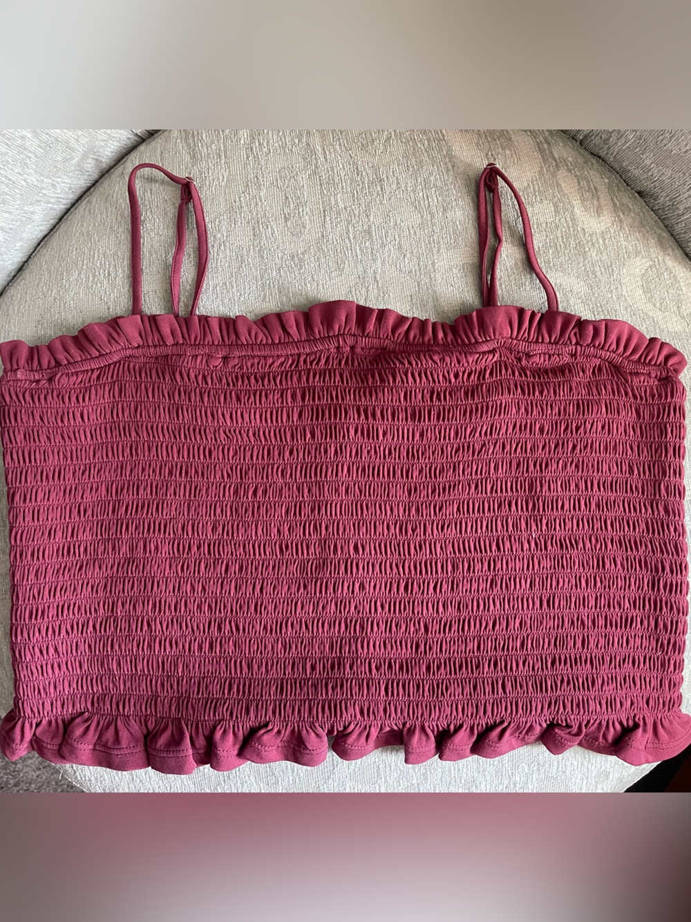 BCBGeneration Smocked Ruffle Cami Top - Dusty Rose